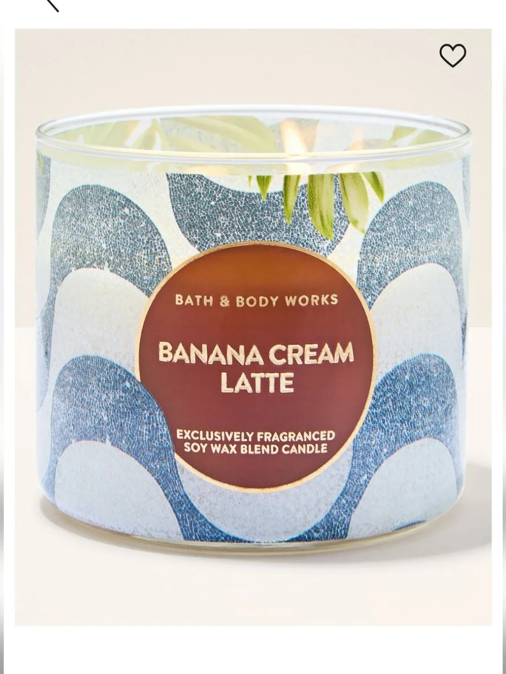 Bath & Body Works Banana Cream Latte 3- Whick Candle
